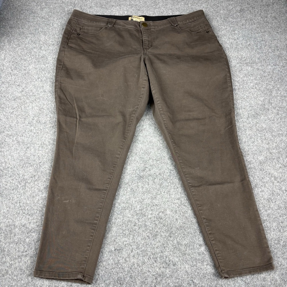 Democracy Absolution Skinny Jeans Womens 22 Brown Stretch Plus Pants Casual